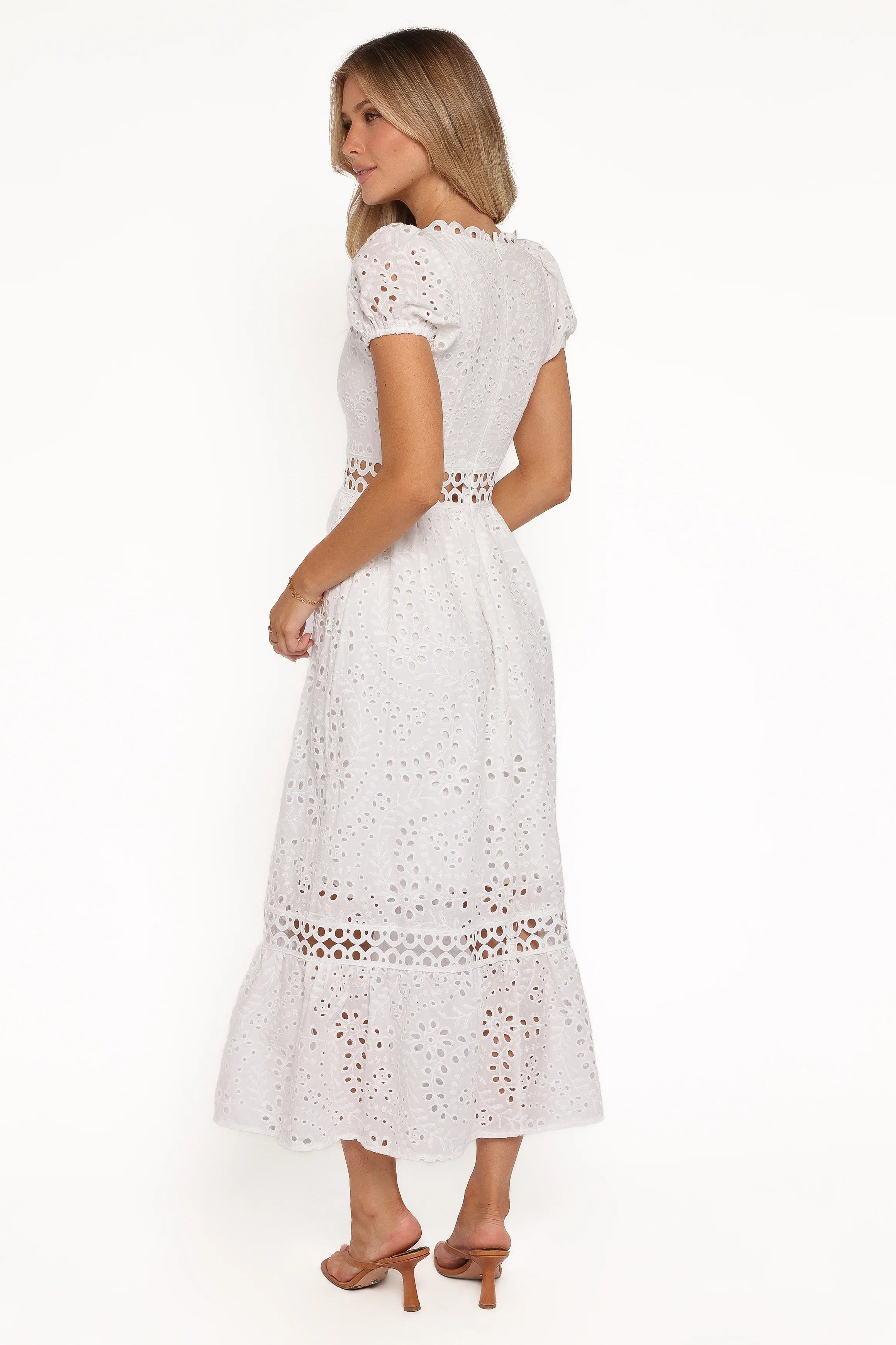 Melania Midi Dress White