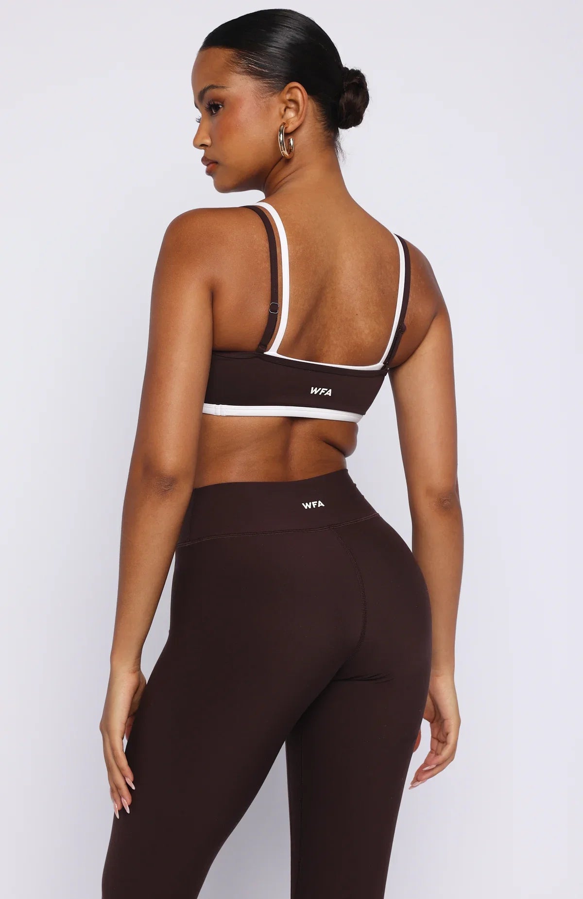 All The Glory Sports Bra Dark Chocolate White