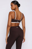 All The Glory Sports Bra Dark Chocolate White