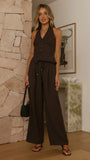 Rebekka Halter Neck Top Chocolate