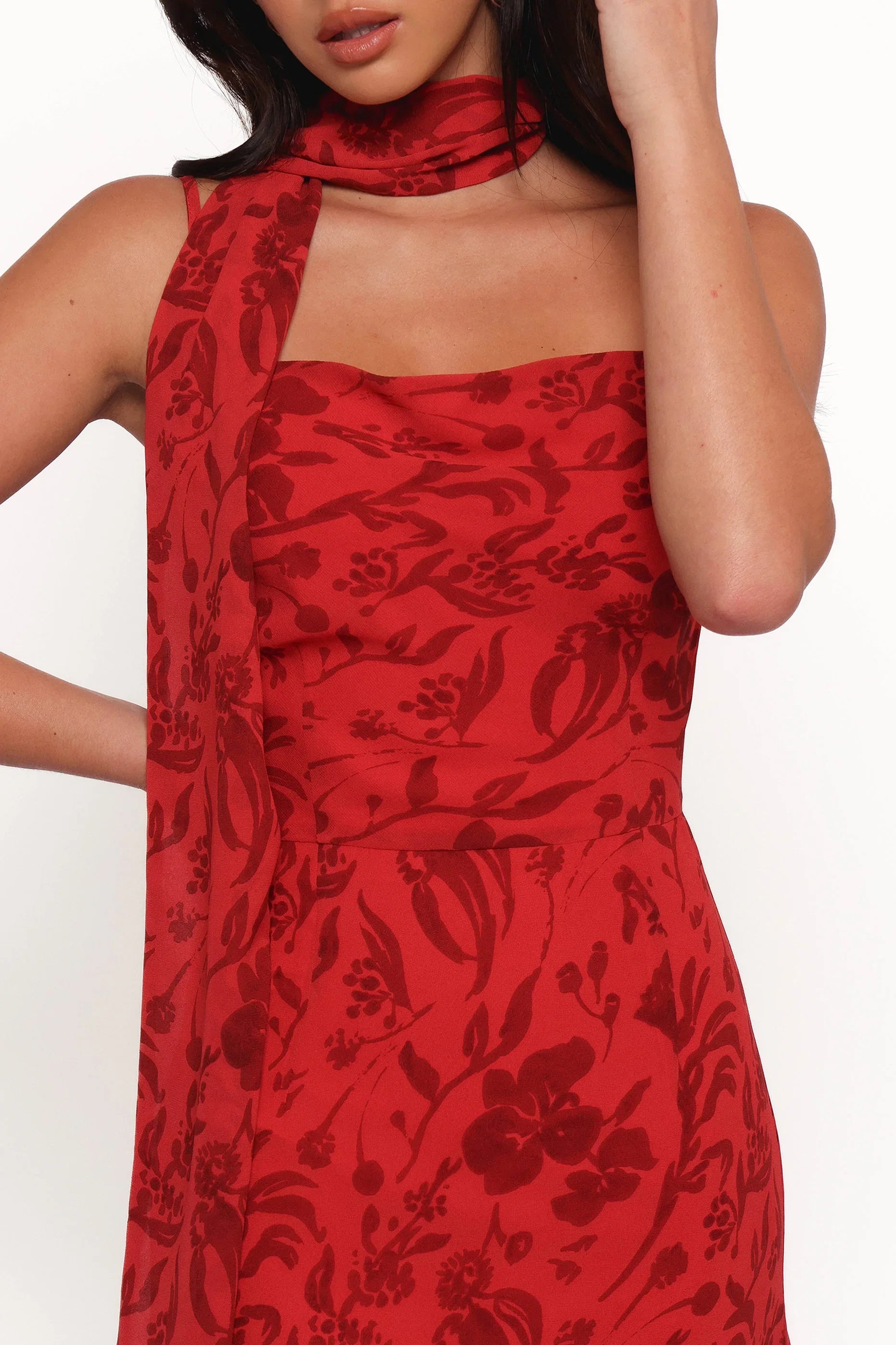 Francesca Midi Dress Red Floral