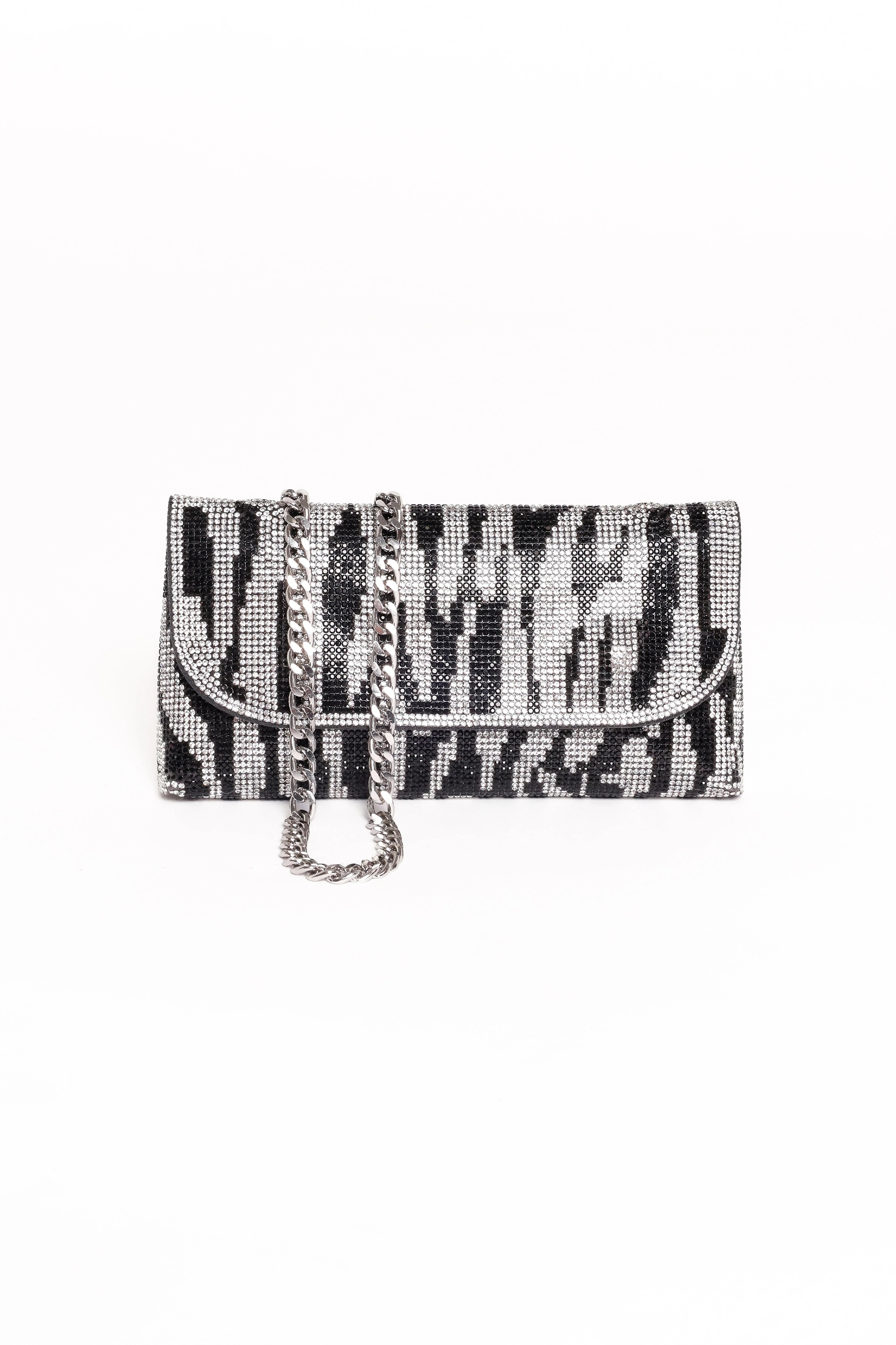 Zara Embellished Bag Zebra