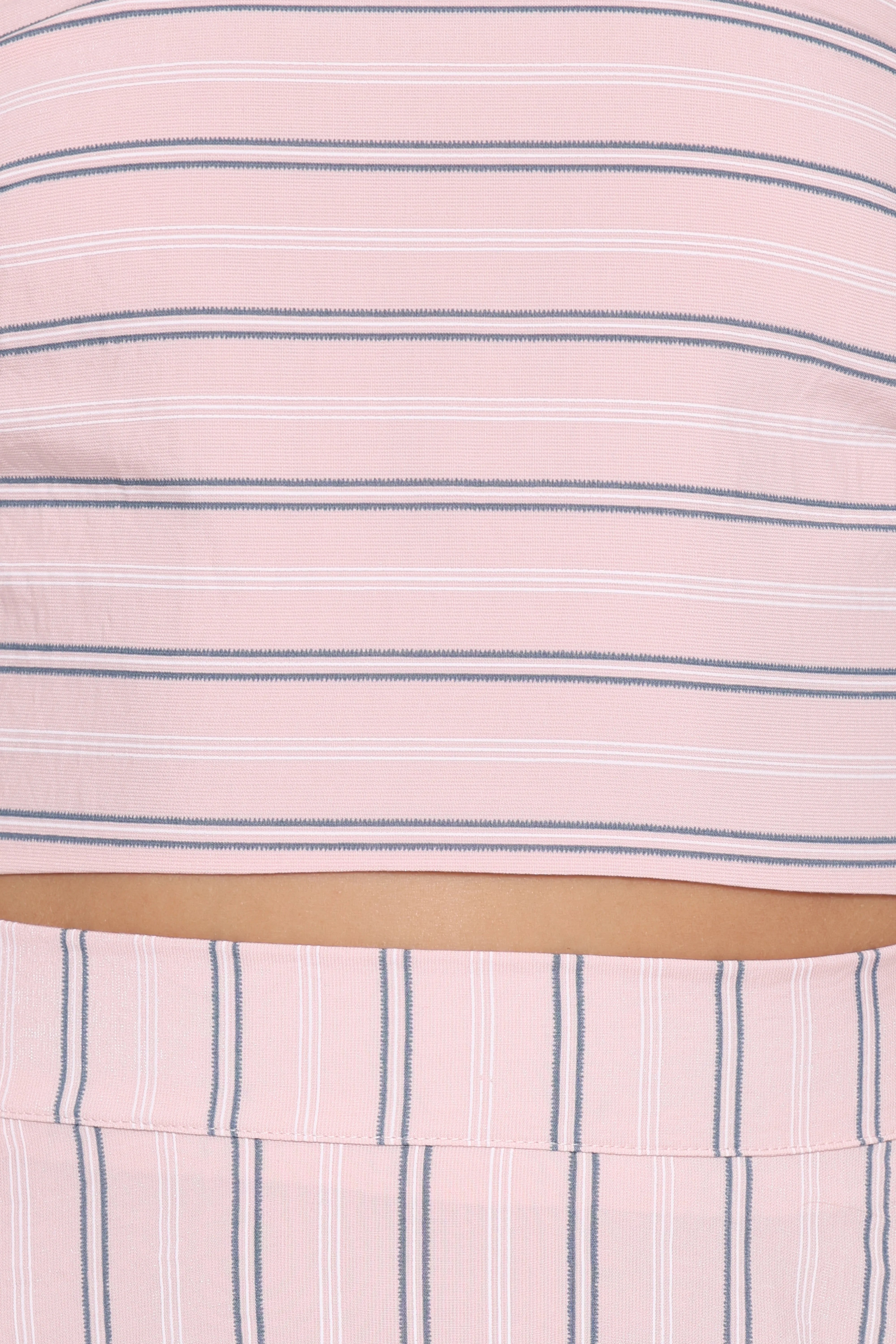 Serafina Two Piece Set Pink Blue Stripe