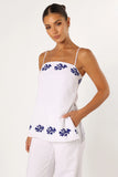 Amalia Top White Blue