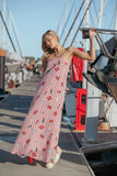 Soph Strapless Maxi Dress Red Picnic Stripe