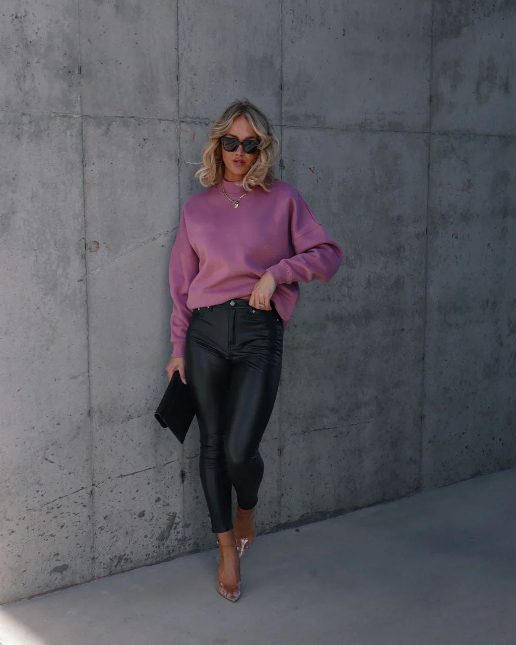 Woah Pocketed Cotton Blend Mock Neck Sweatshirt