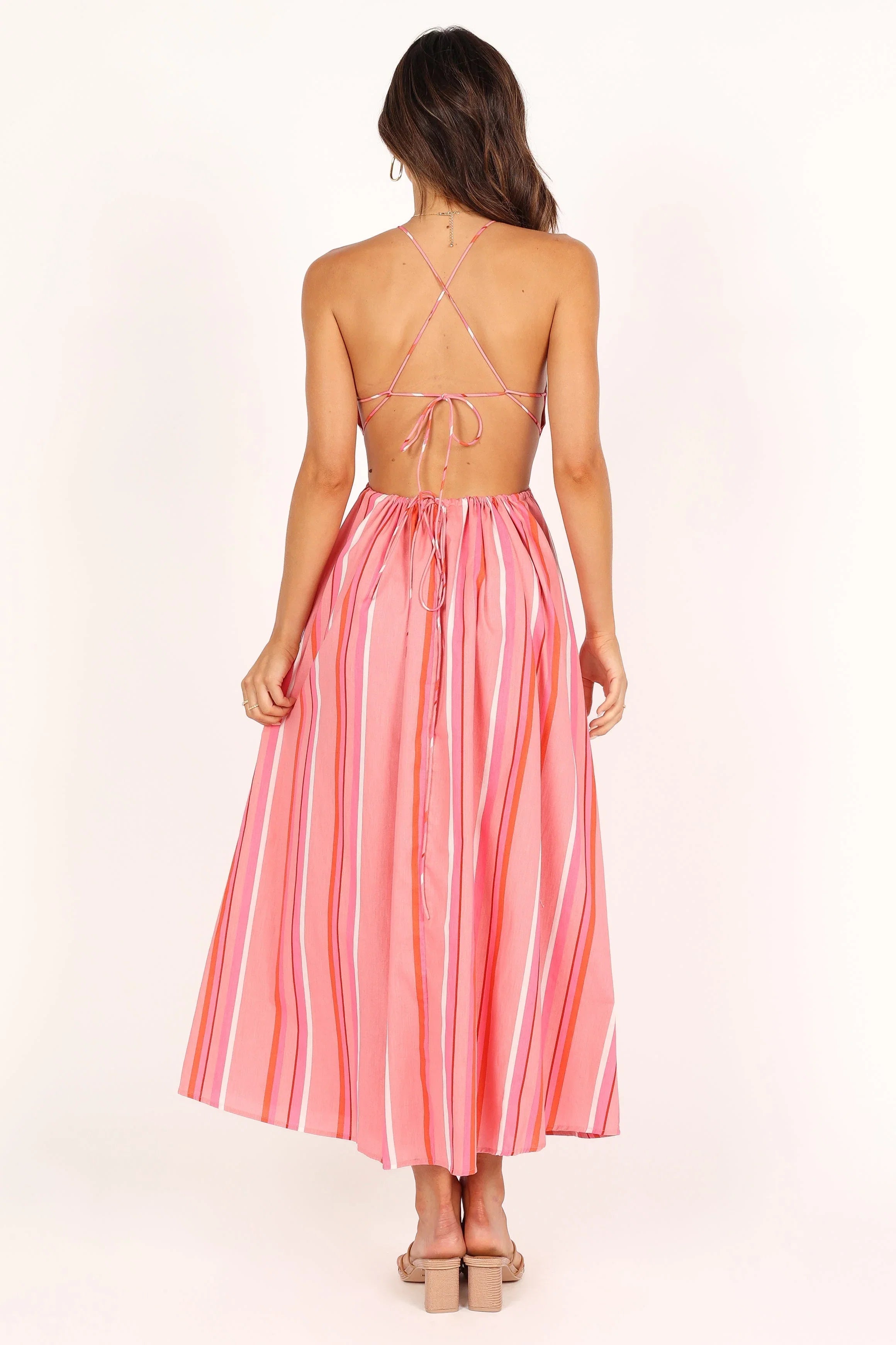 Madam Midi Dress Pink Stripe