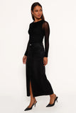 Dana Denim Midi Skirt Black Wash