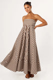 Bowie Strapless Maxi Dress Chocolate