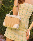 Margory Vegan Leather Straw Bag