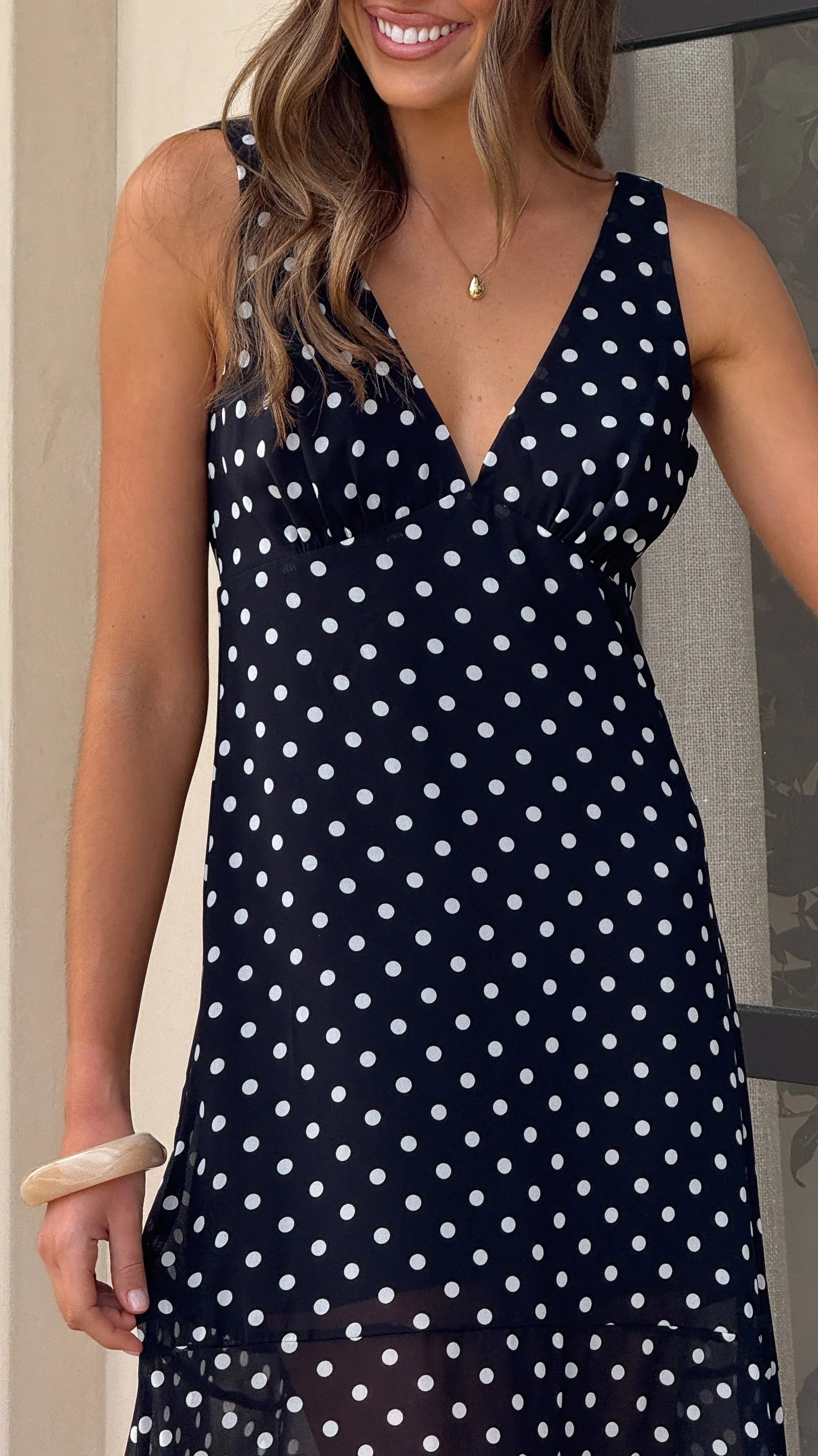 Oriella Maxi Dress Black Polka