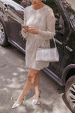 Serena Sequin Mini Dress Nude Silver