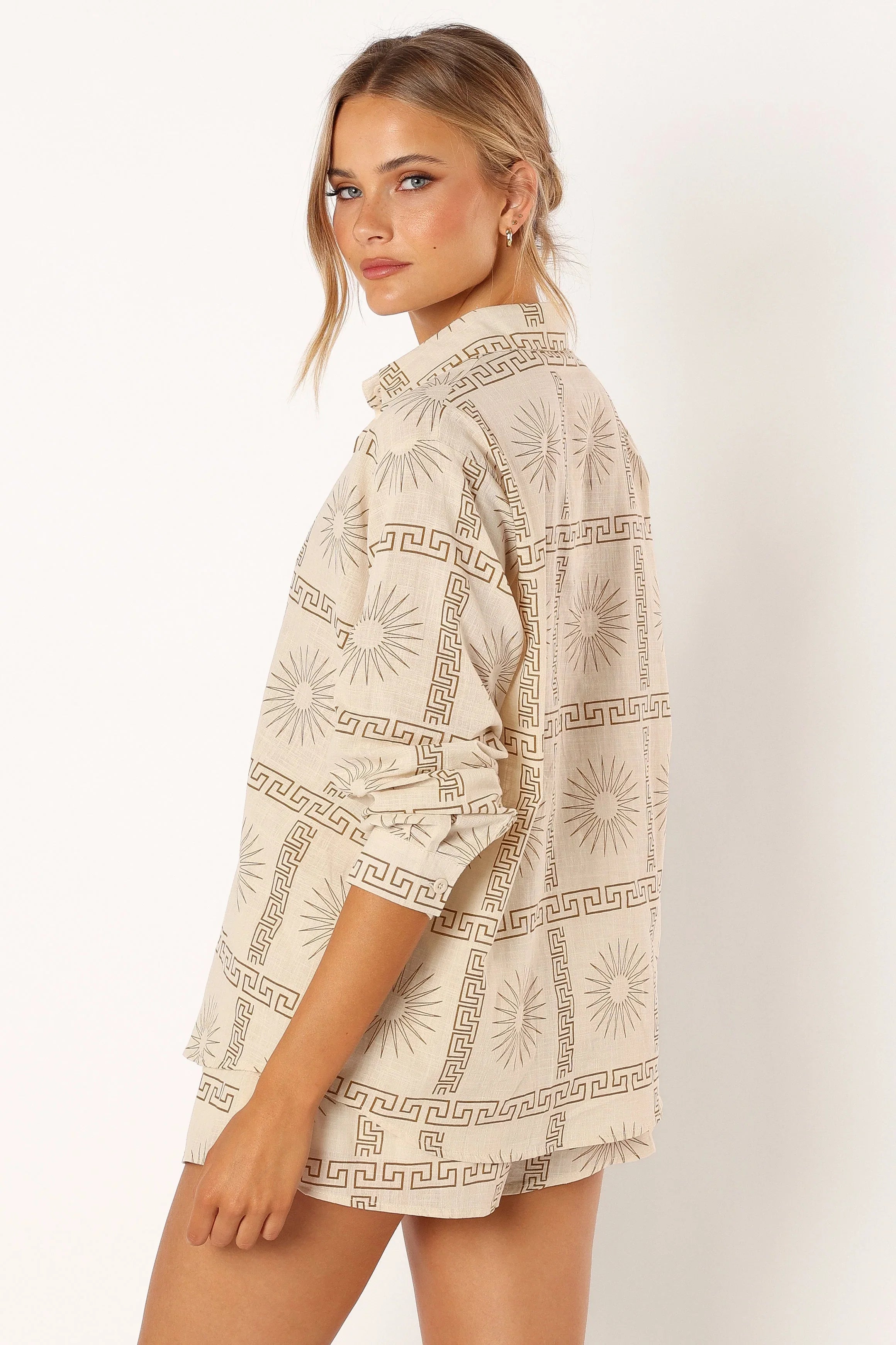 Penny Short Set Beige Print