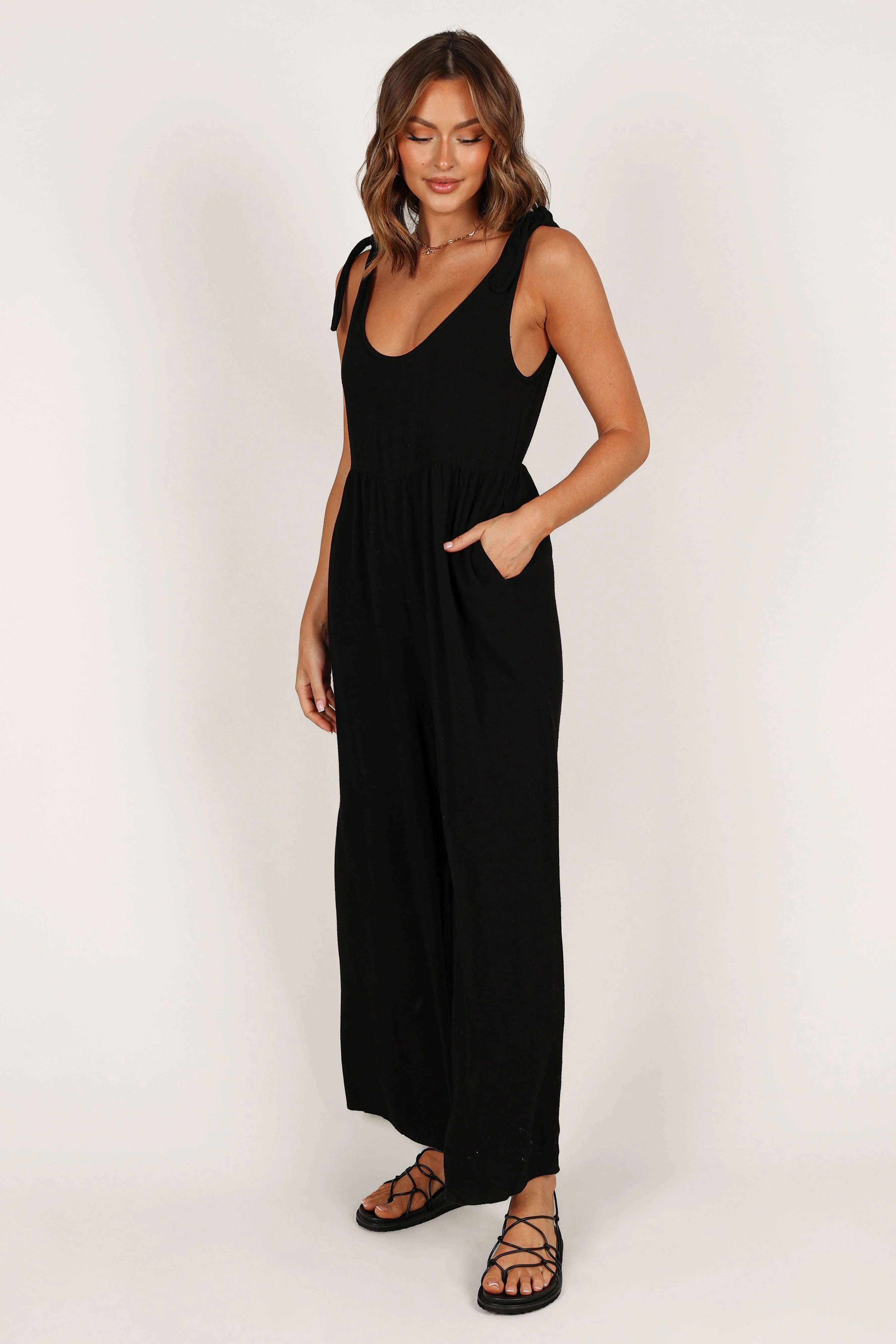 Ayla Linen Jumpsuit Black