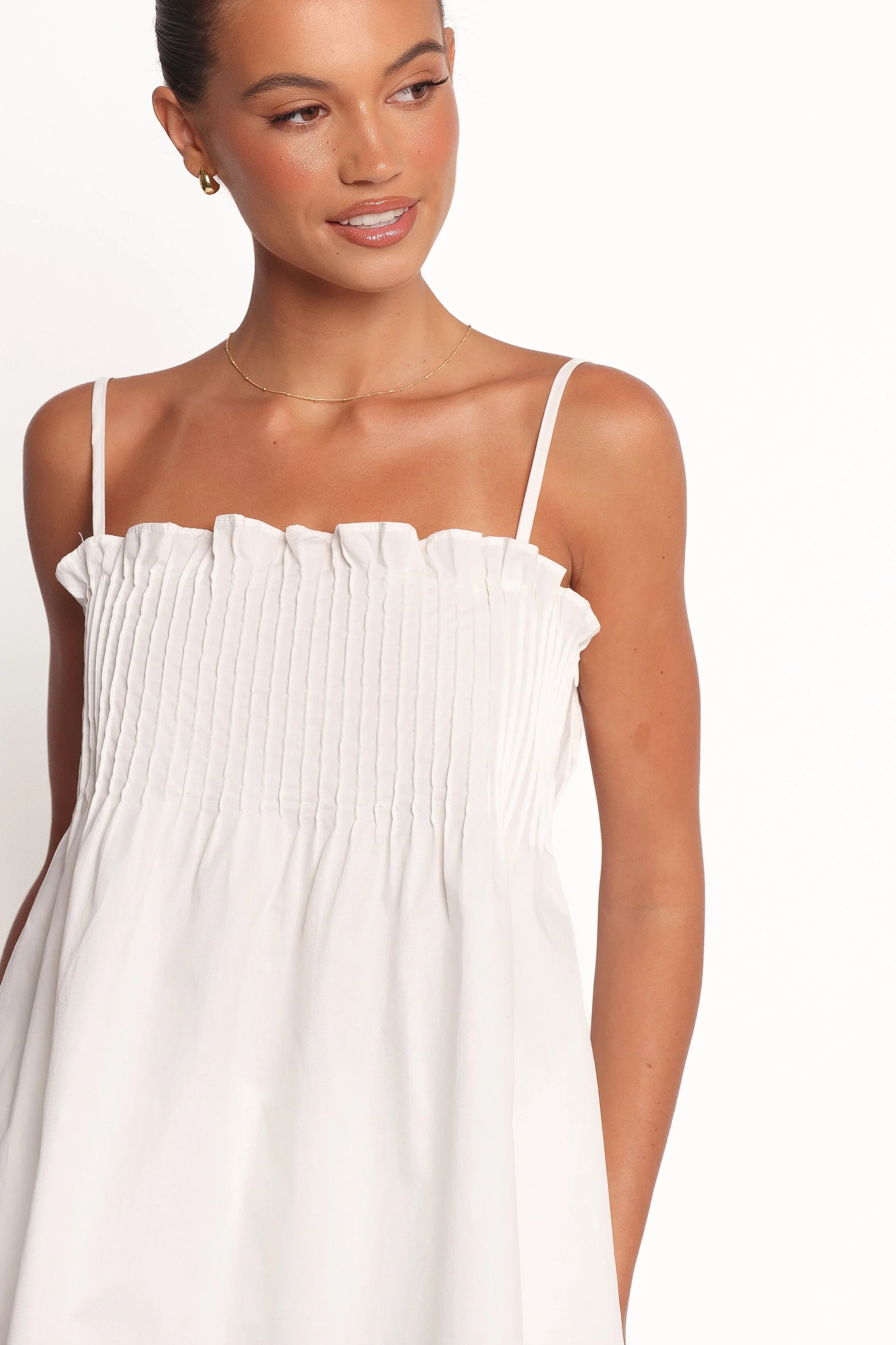 Carson Pleated Top White