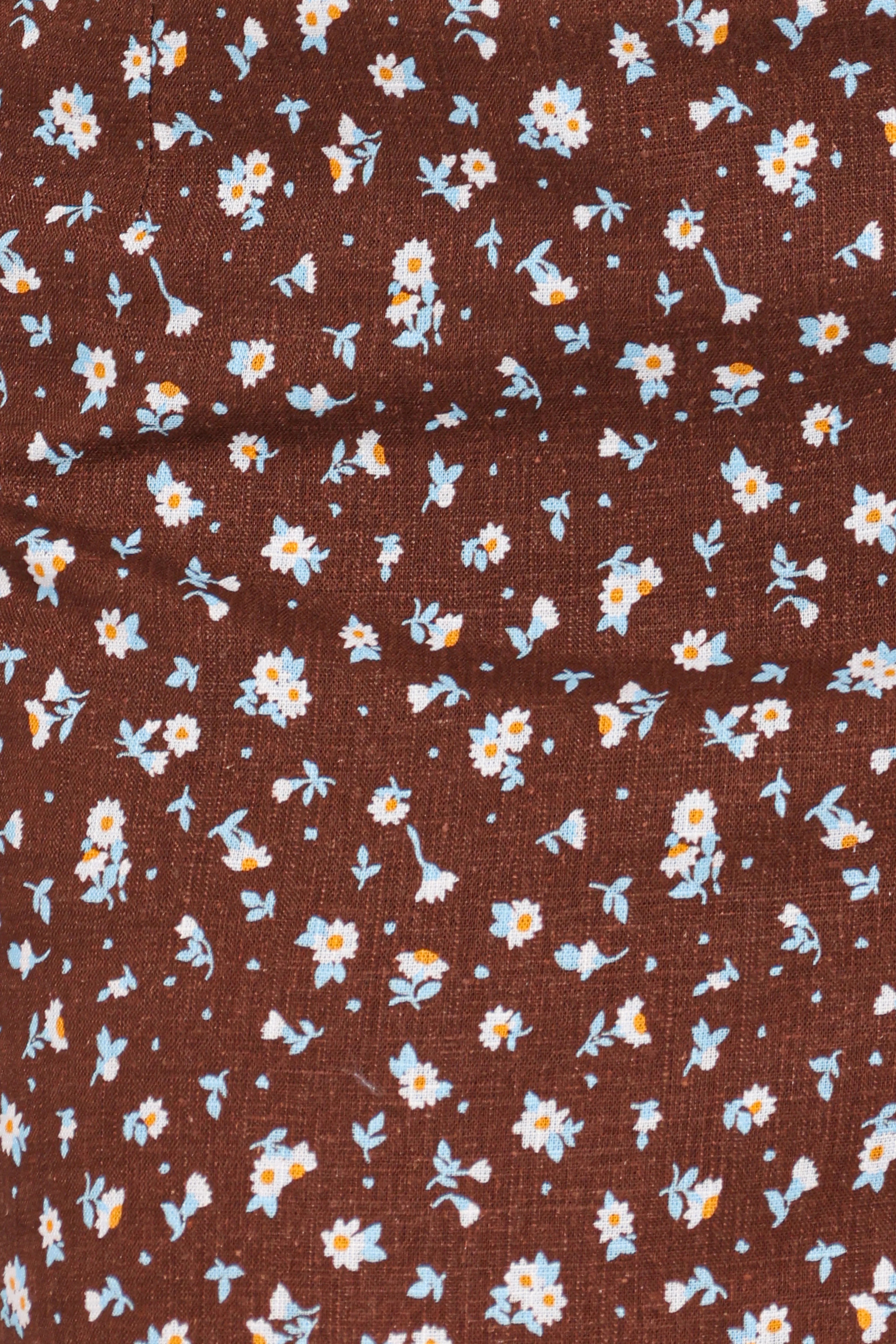 Madison Linen Cropped Tank Brown Floral