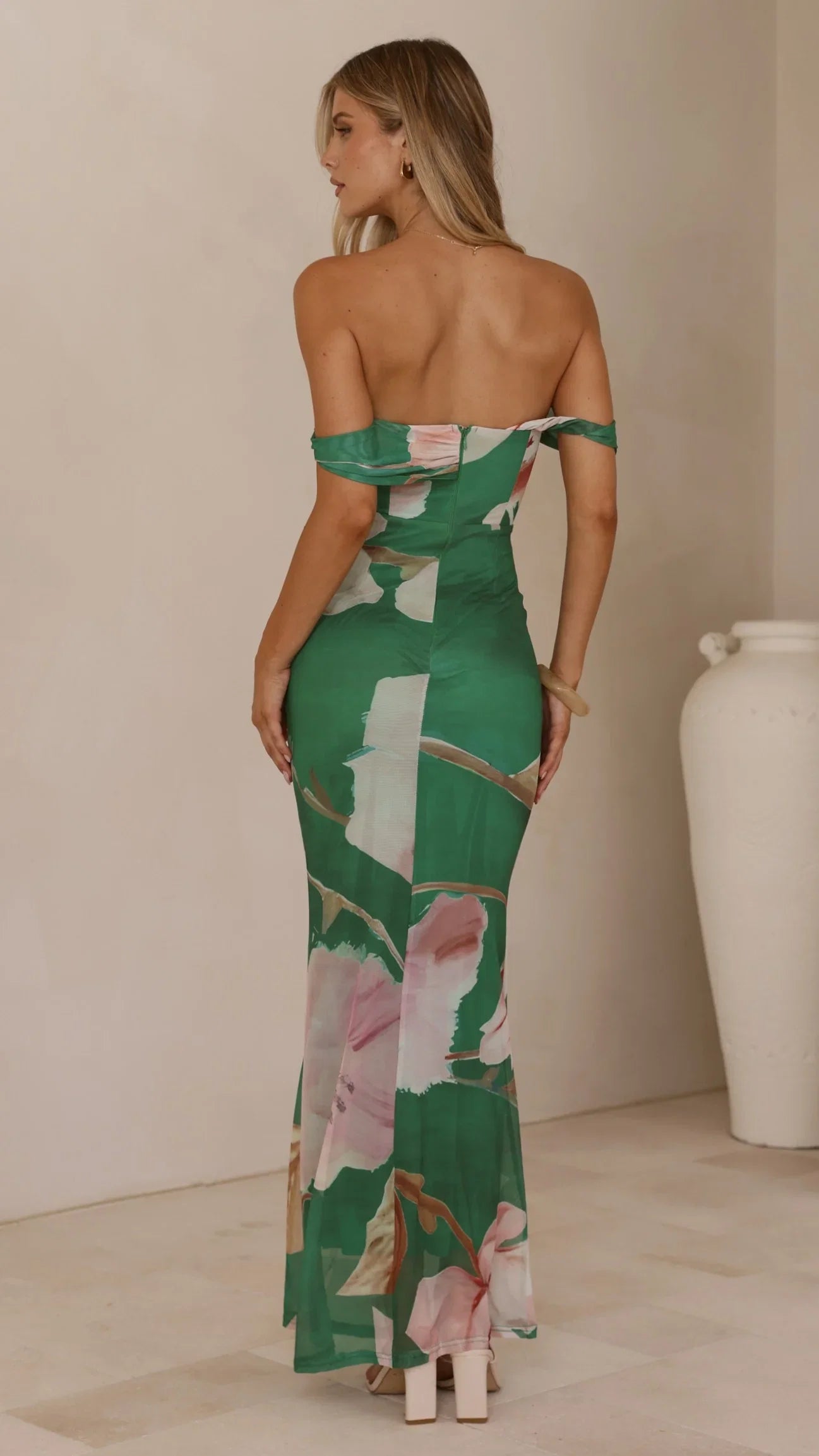 Lena Maxi Dress Green Floral