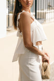 Raye Ruffle Strap Top White