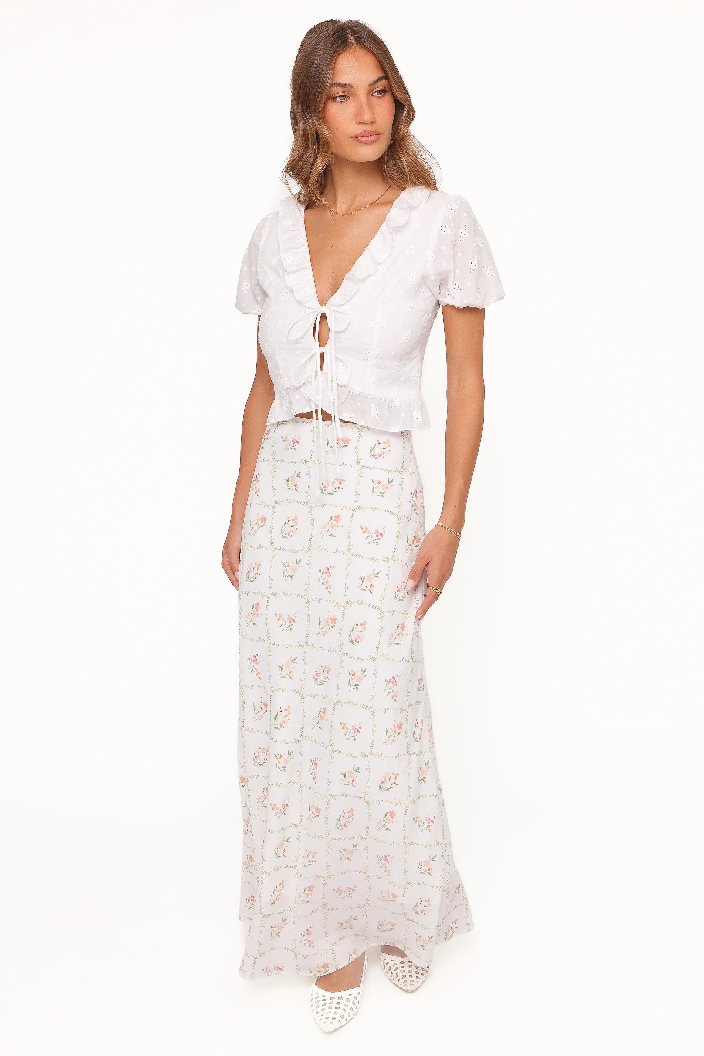 Andra Top White Broderie