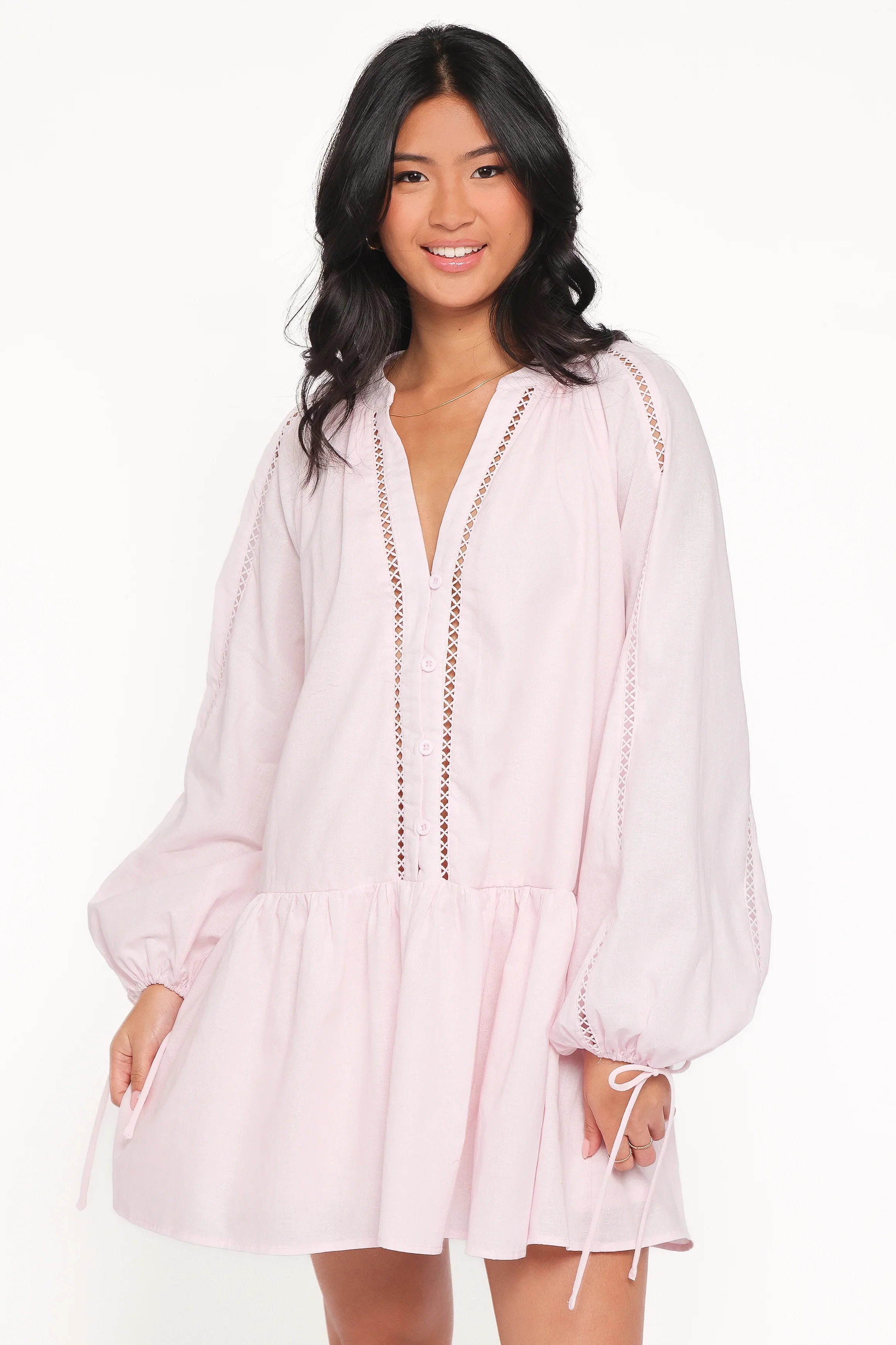 Hart Long Sleeve Mini Dress Pink