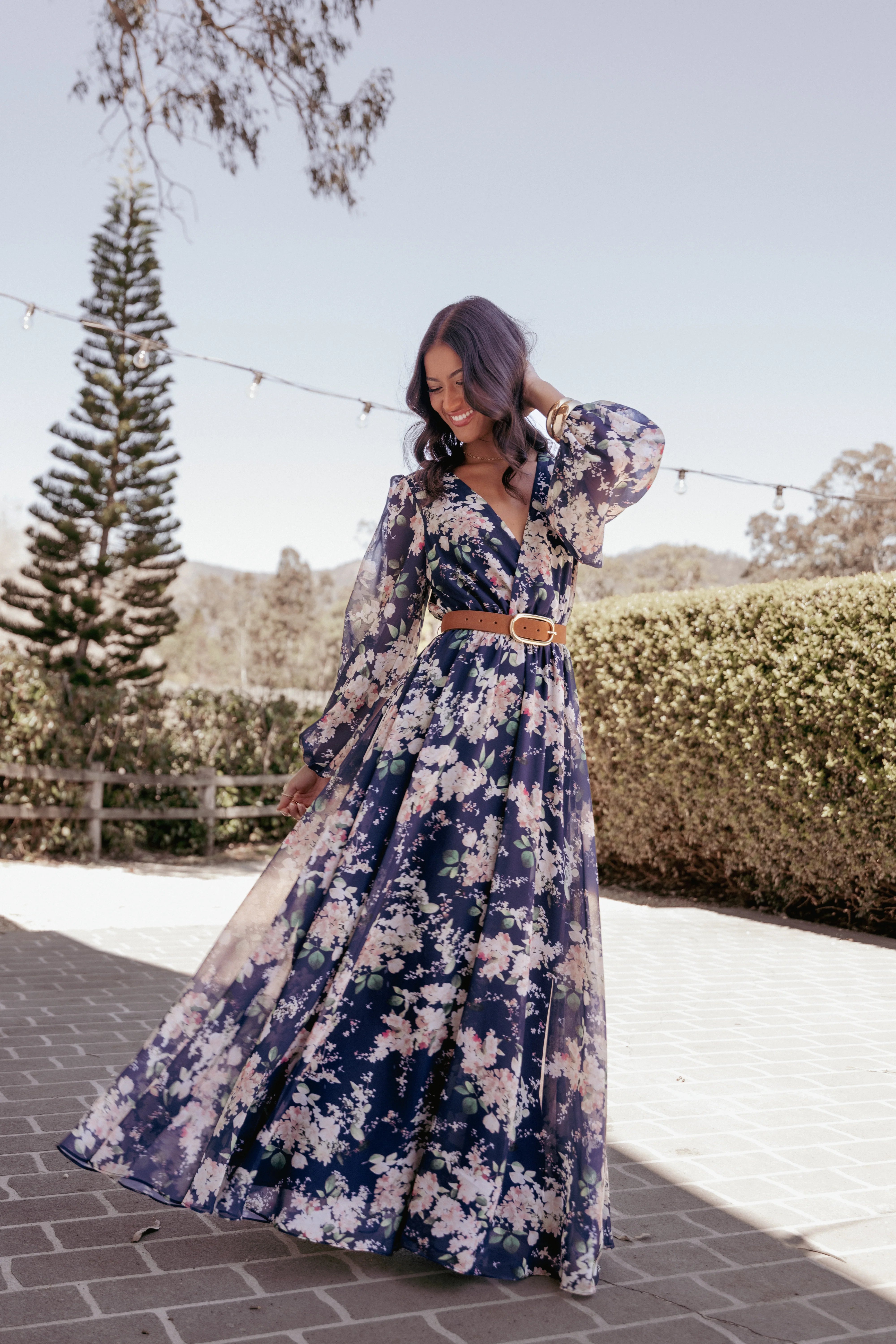Anisa Maxi Dress Navy Floral