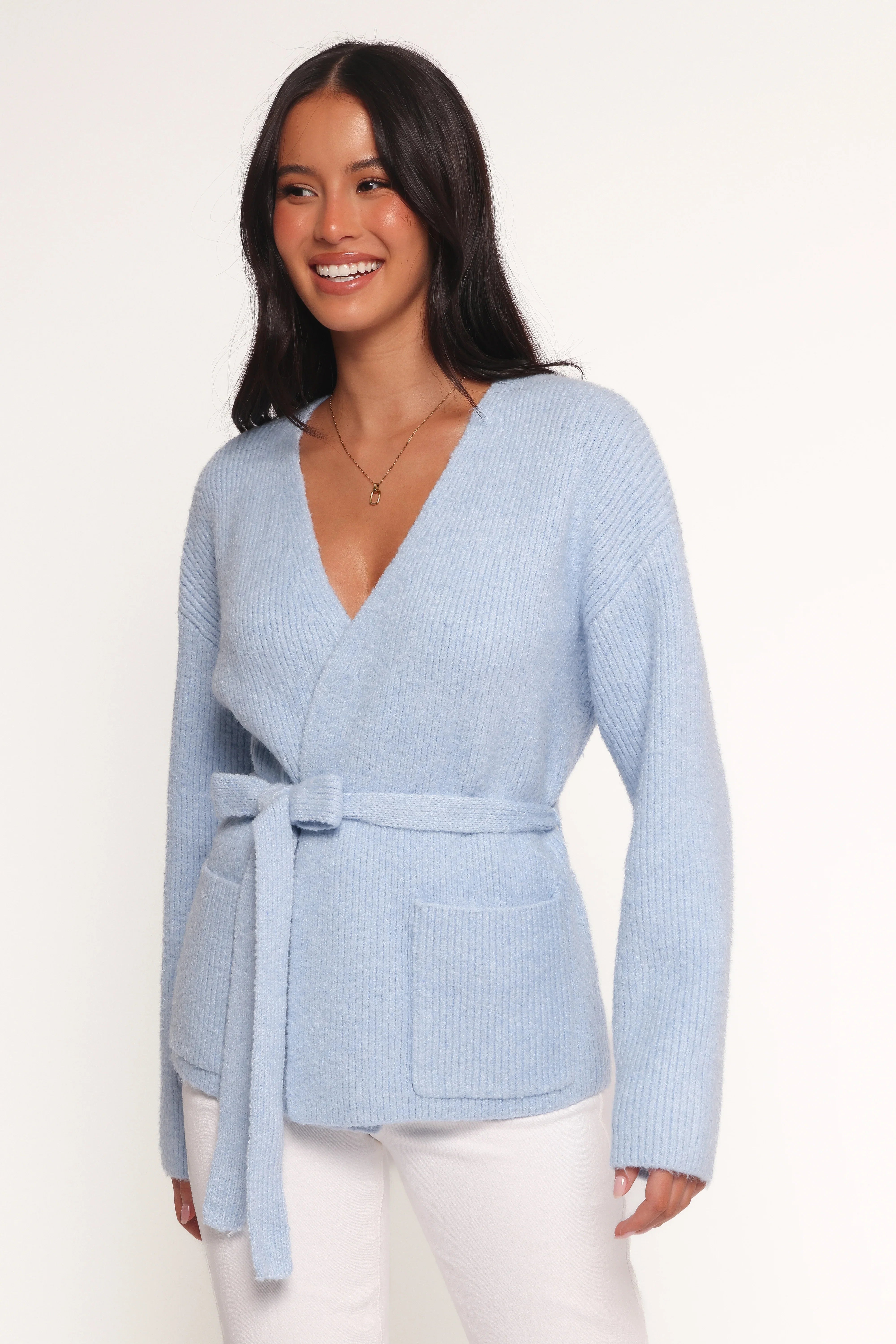Mika Wrap Cardigan Blue