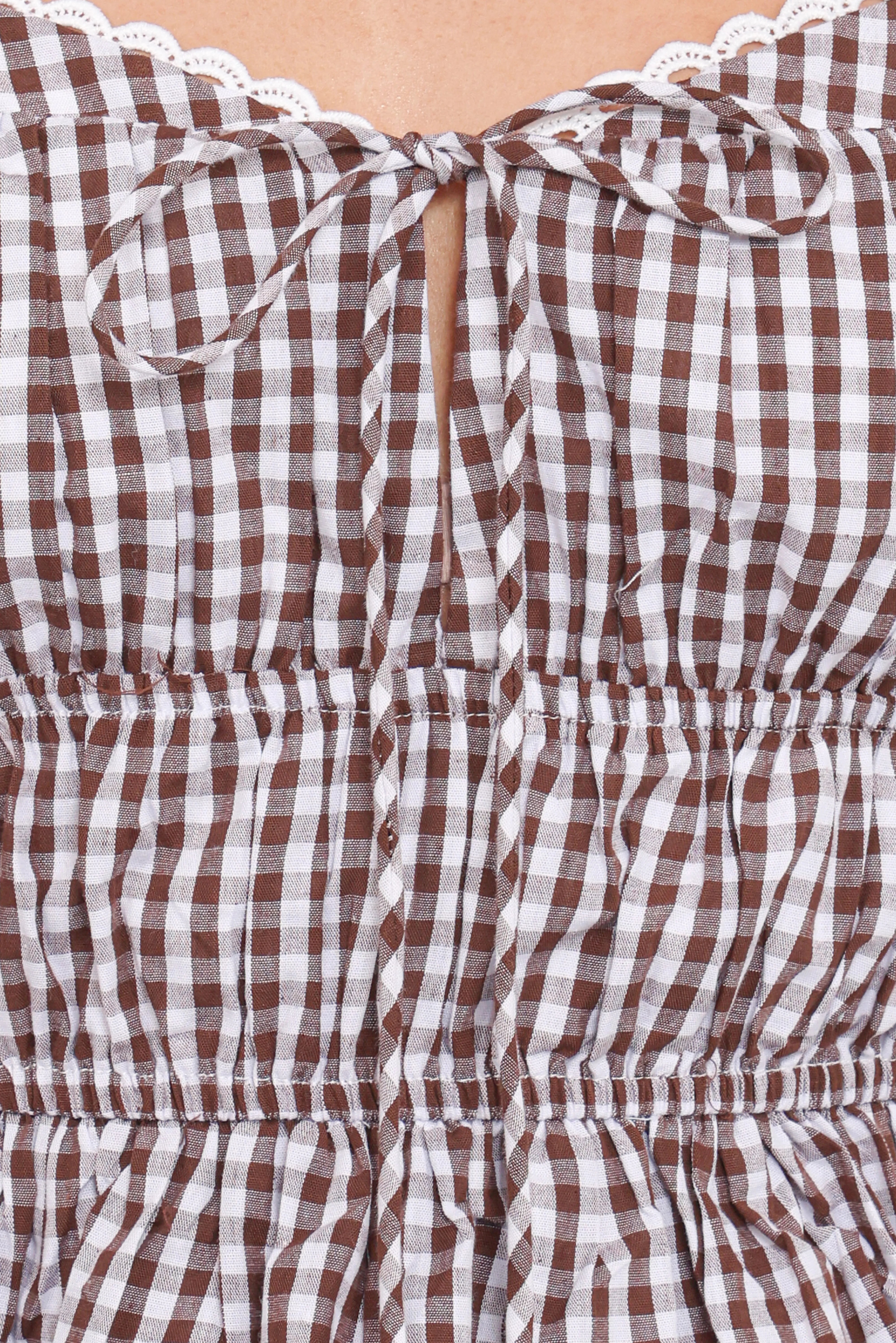 Saphia Top Brown Gingham