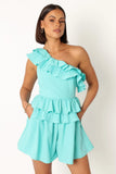 Rosewood One Shoulder Romper Blue
