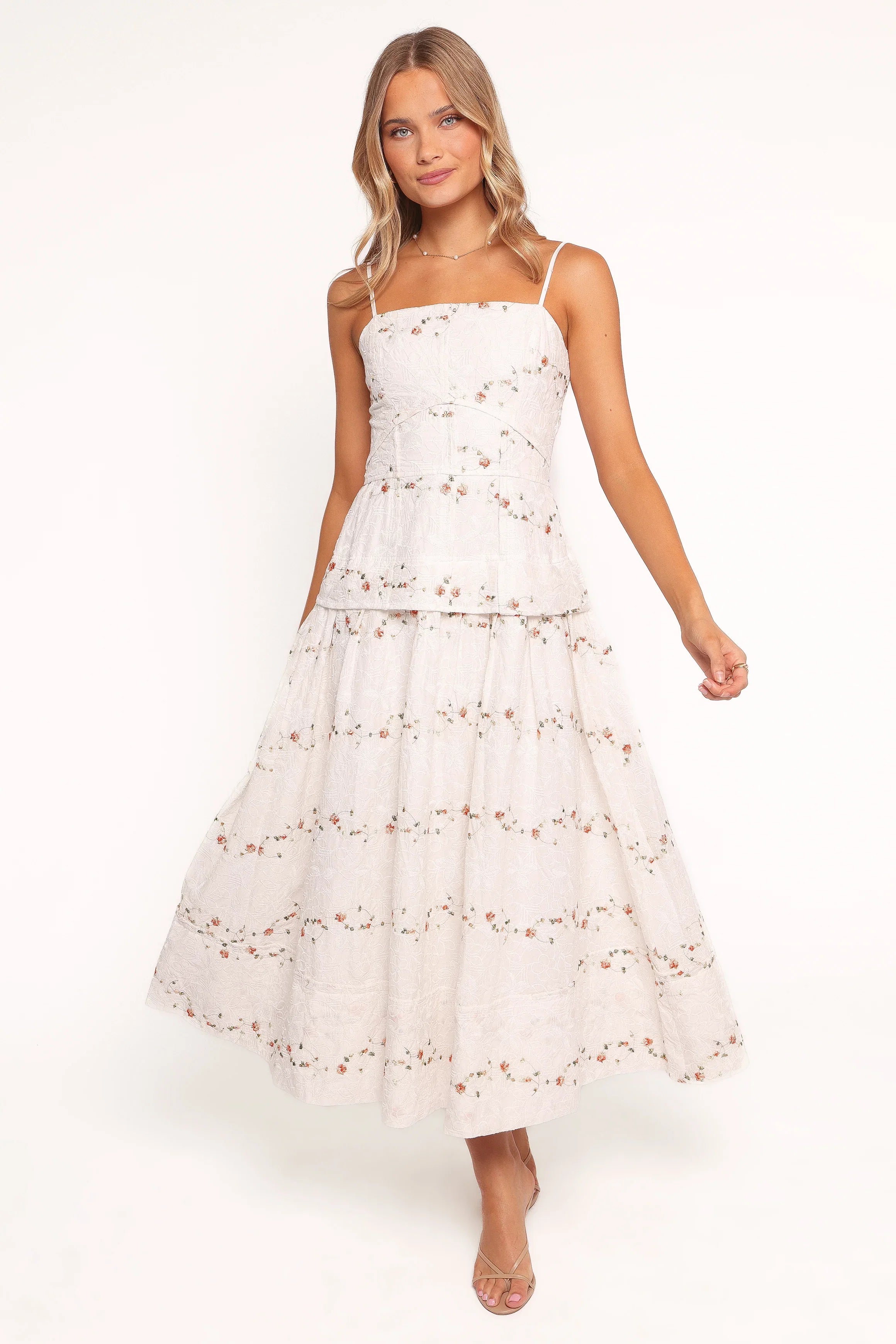 Eleanora Midi Dress White Floral