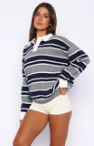 Soft Rewind Knit Sweater Navy Drift Stripe