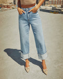Harden Stretch High Rise Straight Leg Cropped Jeans
