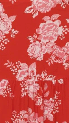 Calla Top and Maxi Skirt Set Red Floral