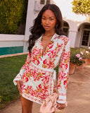 Sunflora Floral Button Down Top