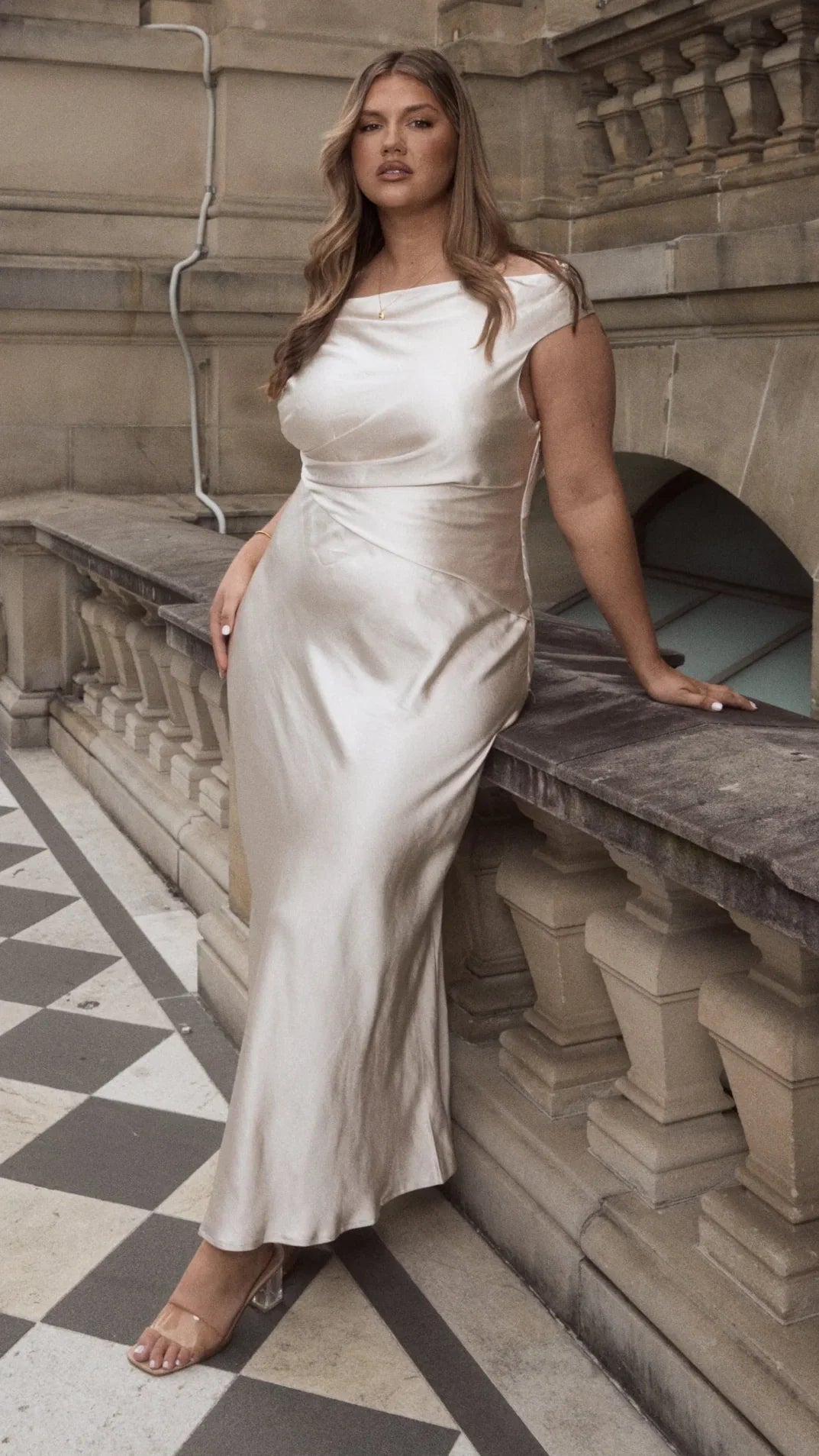Auria Off Shoulder Maxi Dress Champagne
