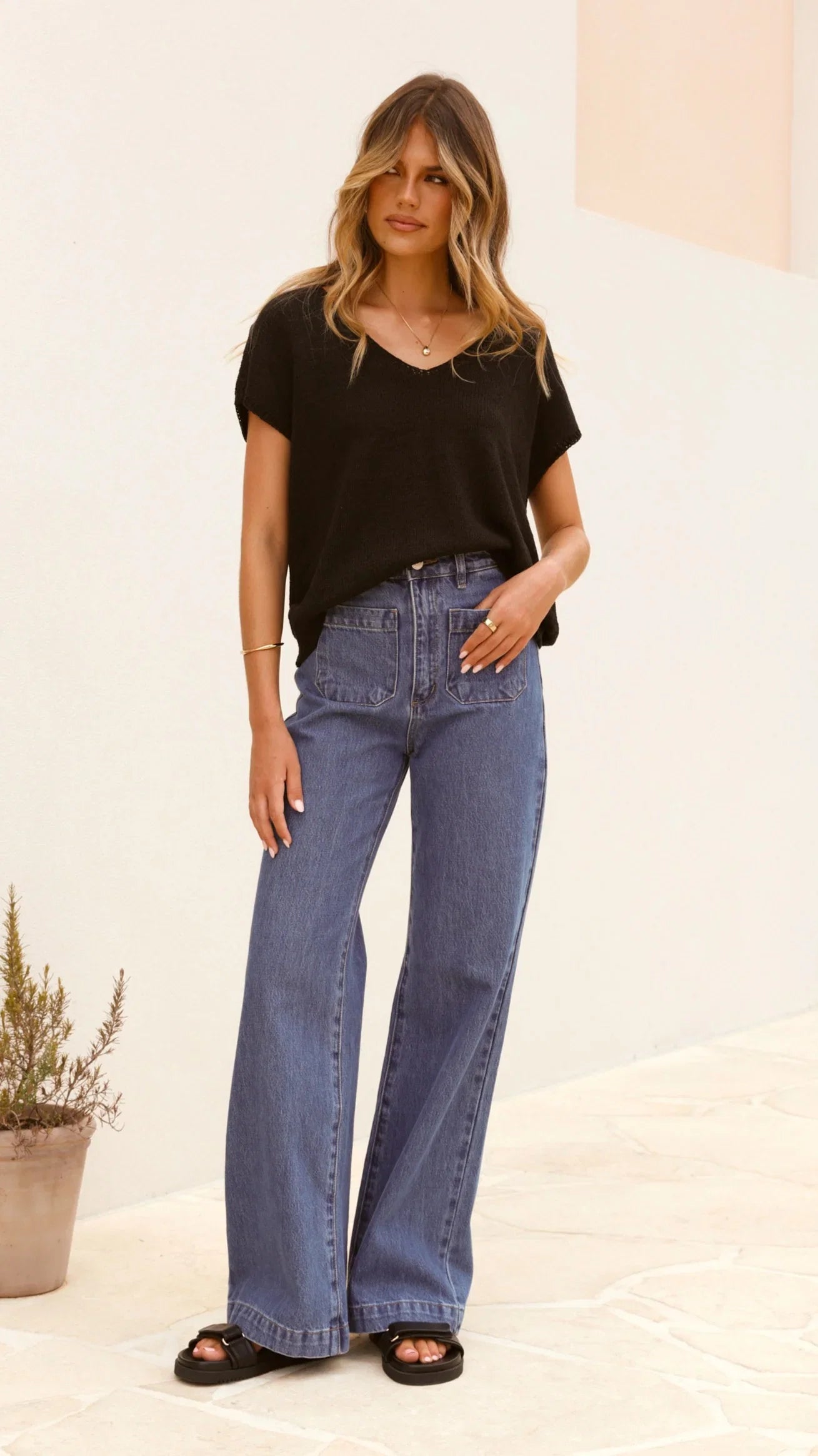 Stelaria Knit Top Black