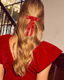 Maisey Velvet Embellished Bow Hair Barrette
