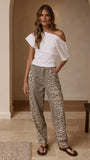 Cleora Barrel Jeans Leopard Print