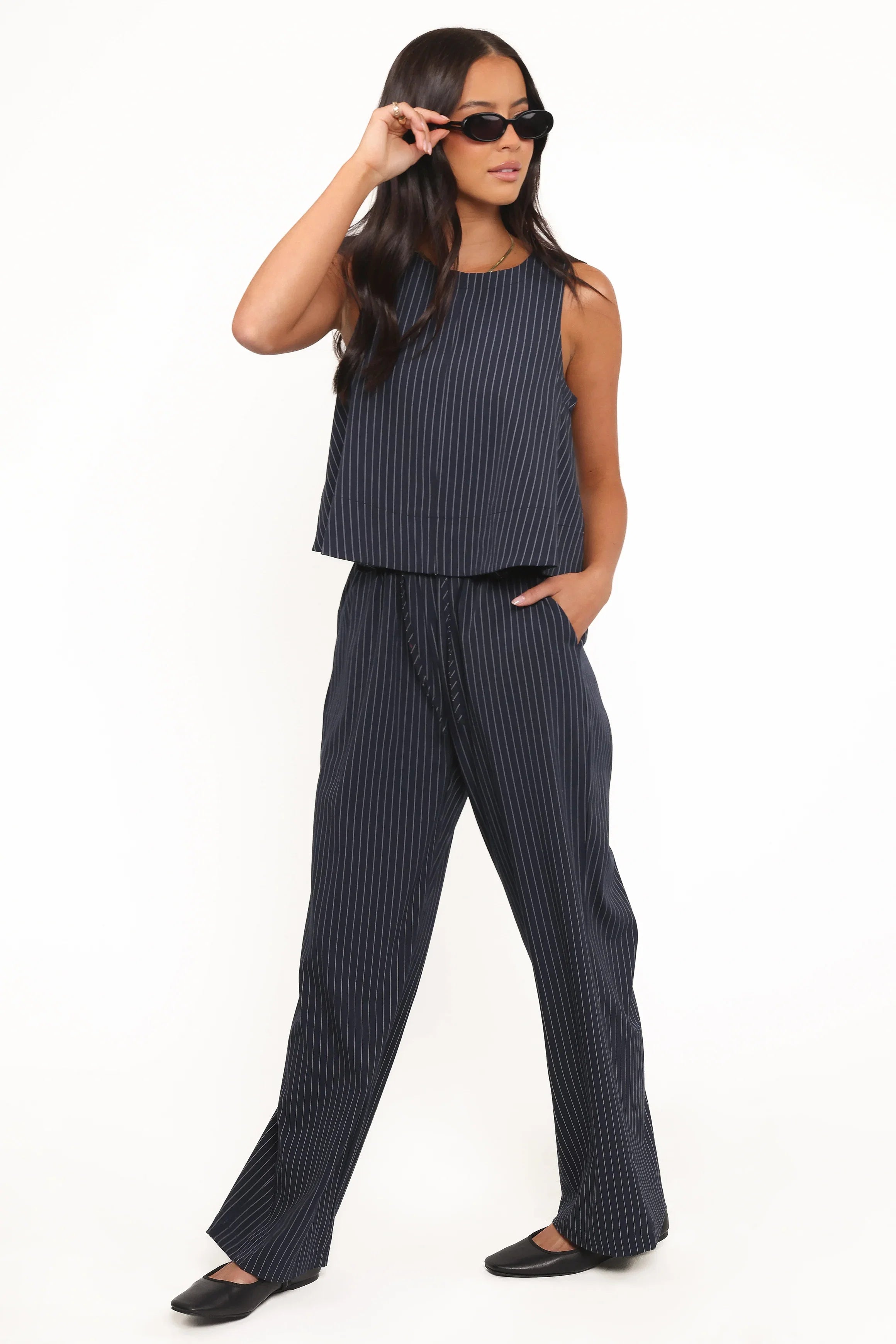 Elijah Pants Navy White Stripe