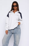Its A Bad Idea Zip Front Sweater Grey