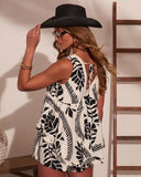 Riviera Glow Relaxed Tropical Print Romper