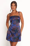 Rockwell Mini Dress Blue Brown Floral