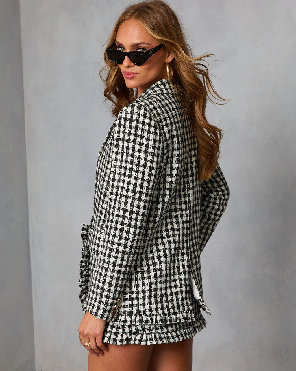 Paloma East Plaid Tweed Blazer