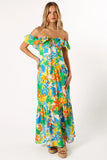 Harriet Off Shoulder Maxi Dress Malta Print