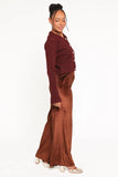 Riley Stretch Velvet Pant Chocolate