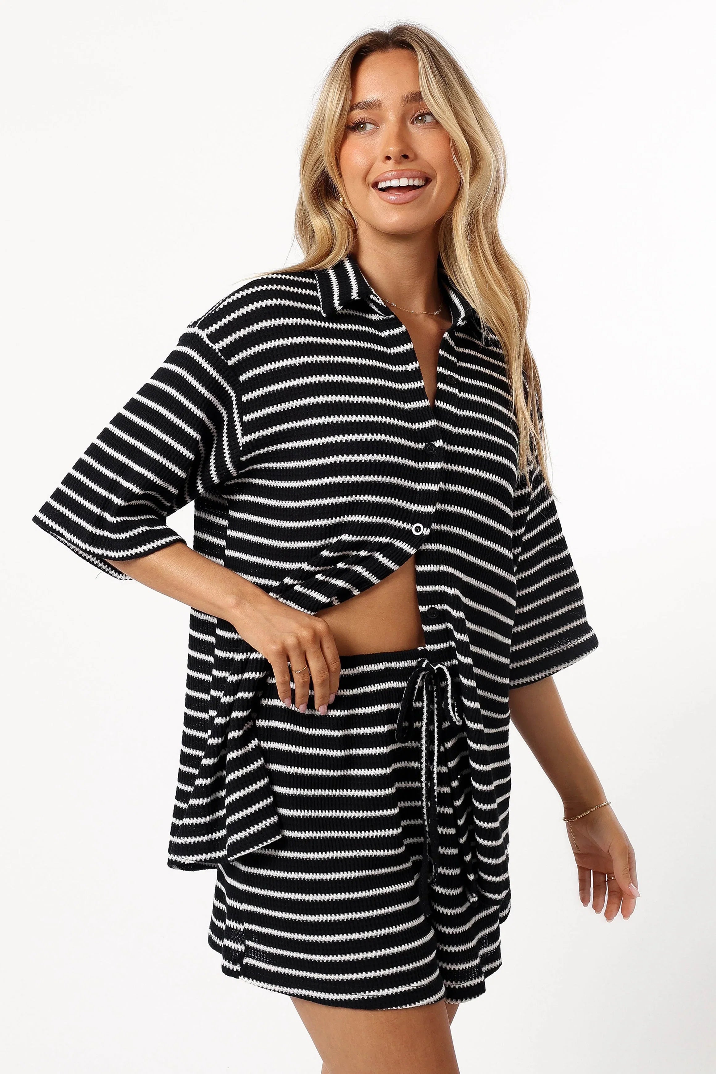 Linnea Short Set Black White