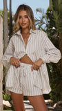 Arli Button Up Shirt White Black
