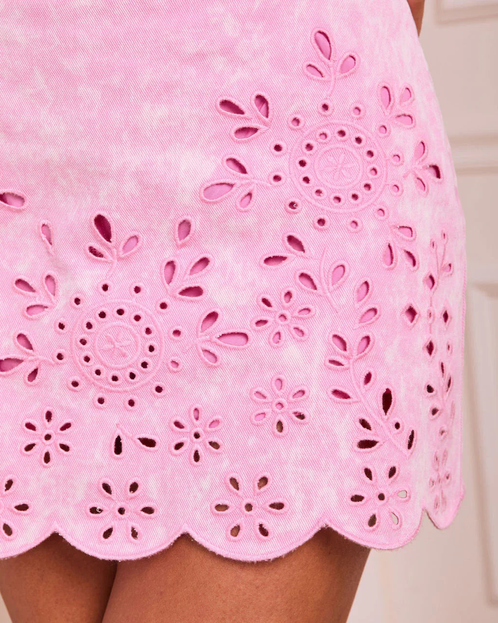 Faded Archive Eyelet Twill Mini Skirt