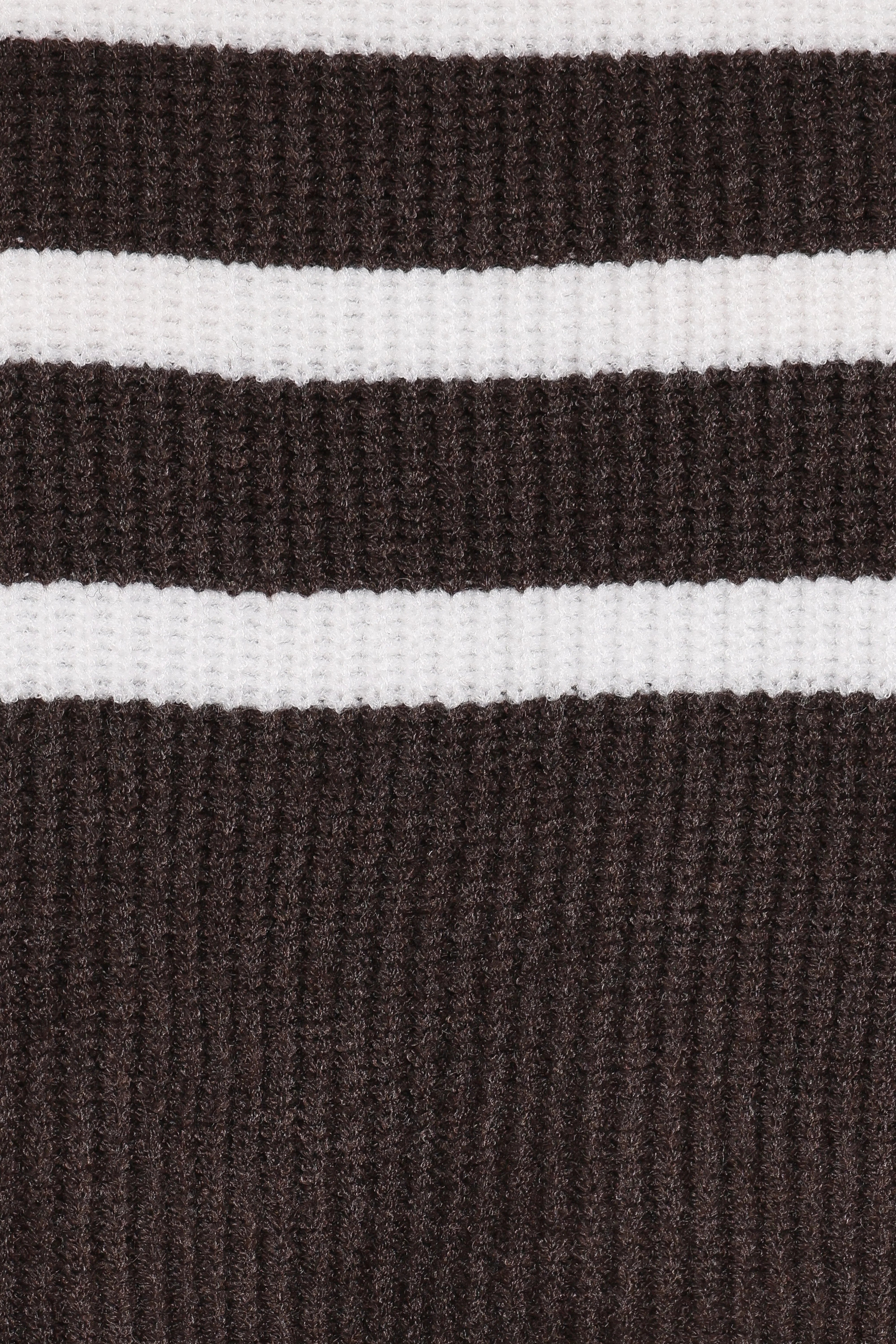 Sara Sweater Set Mini Skirt Chocolate Cream Stripe