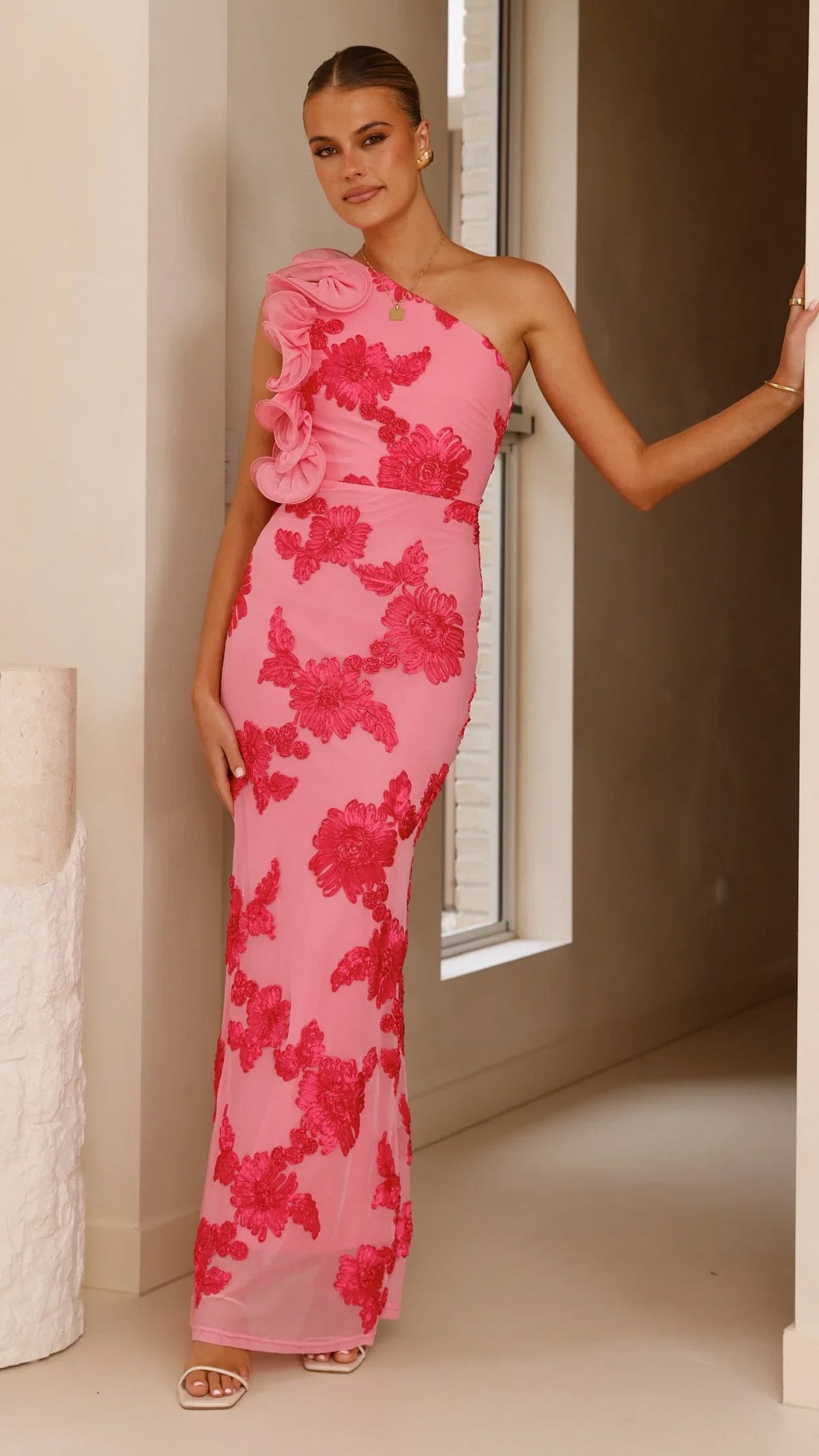 Darlee Maxi Dress Pink Floral