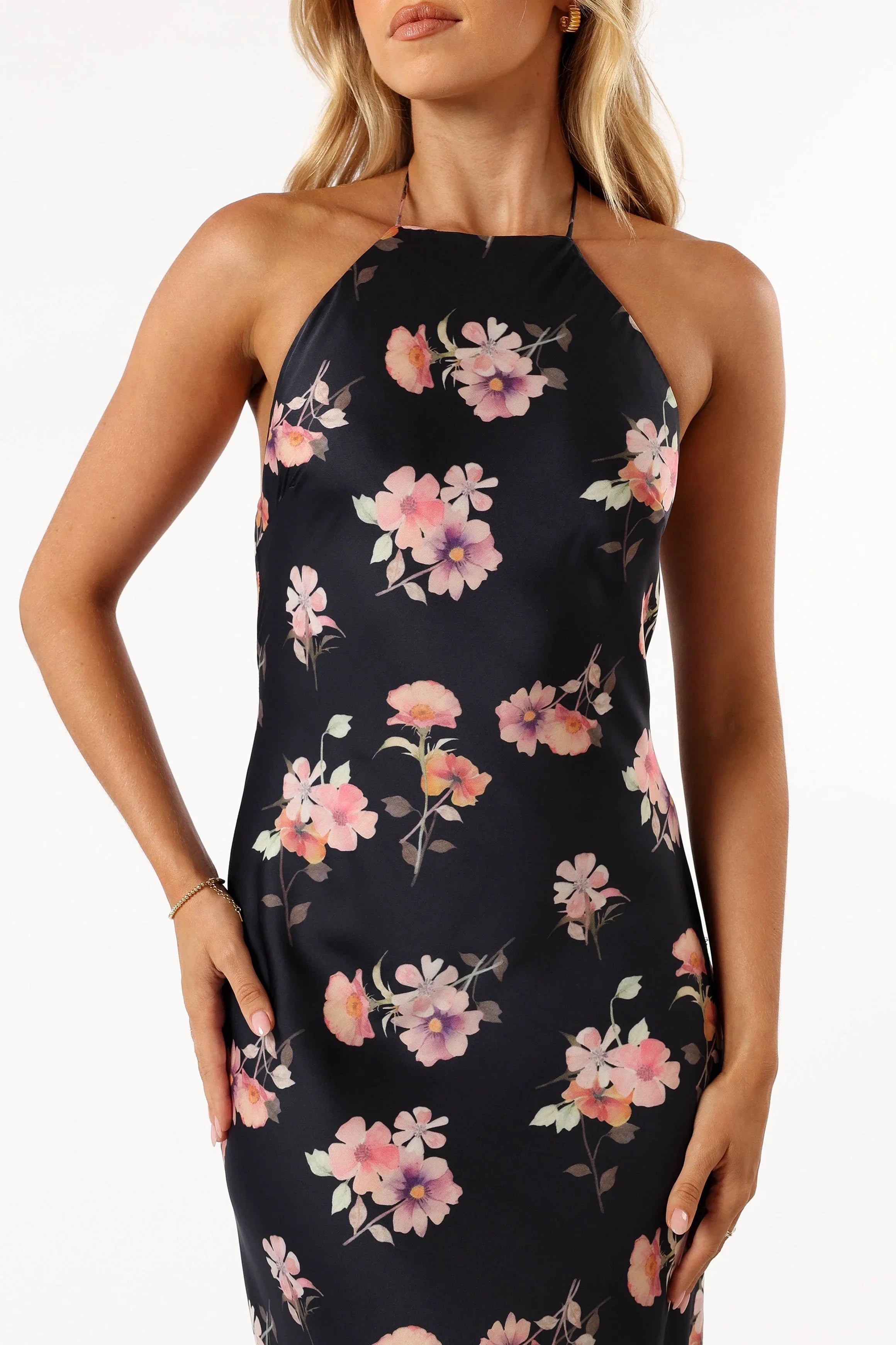 Hadley Halterneck Maxi Dress Black Floral